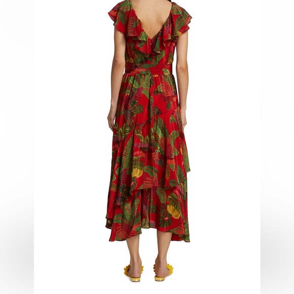 NWT Farm Rio Red Forest Birds Belted Midi Dress - XS & Small Available! - Picture 3 of 5